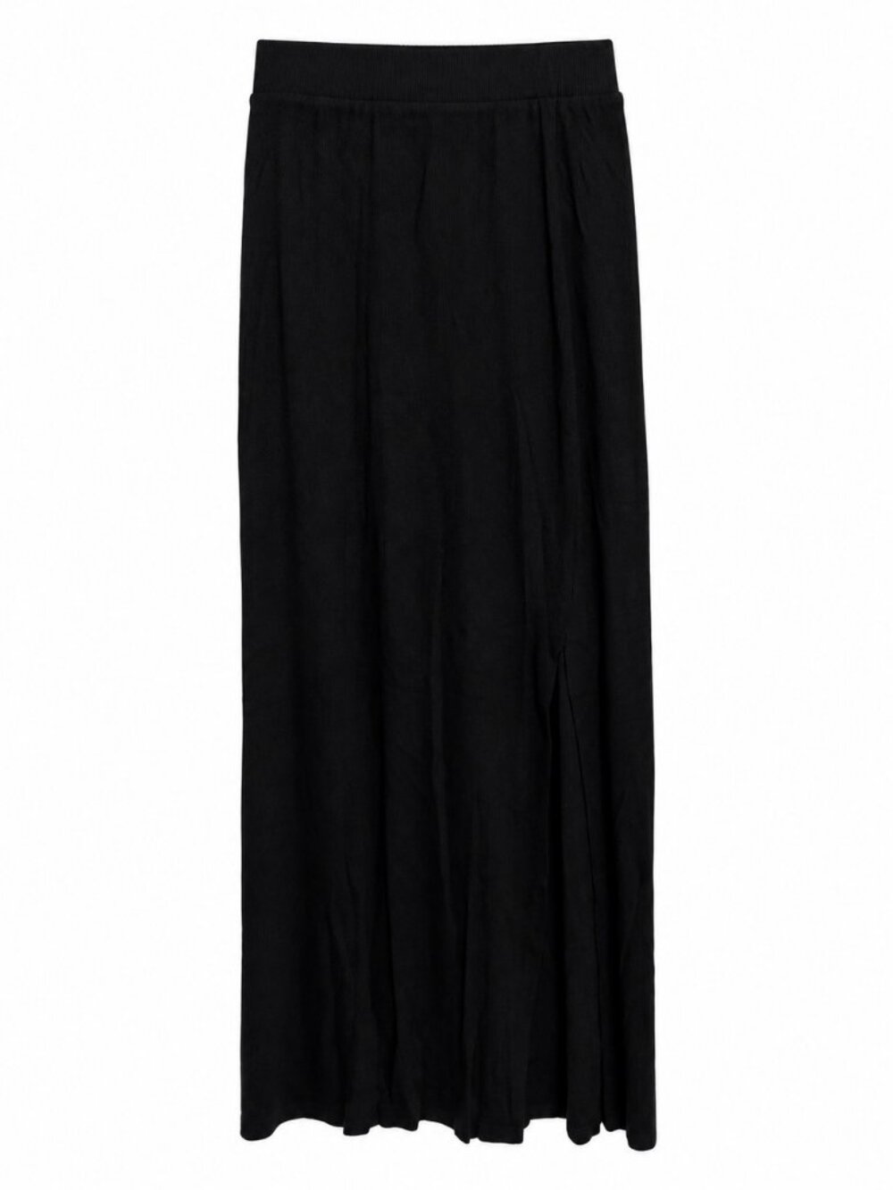 Meraki Black Ribbed Maxi Tube Skirt - XS